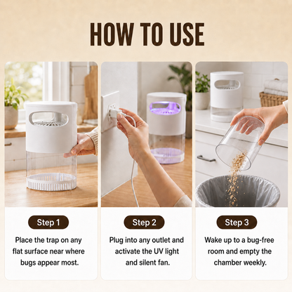 Lunvoro Indoor Insect Trap — UV Light + Silent Suction