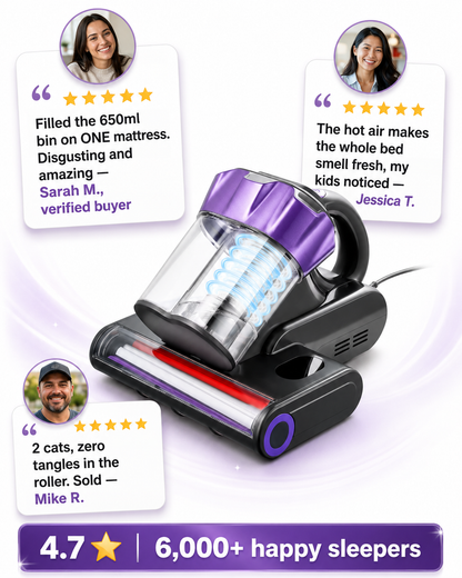 Deep-Clean Mattress Vacuum with Hot Air & HEPA Filter