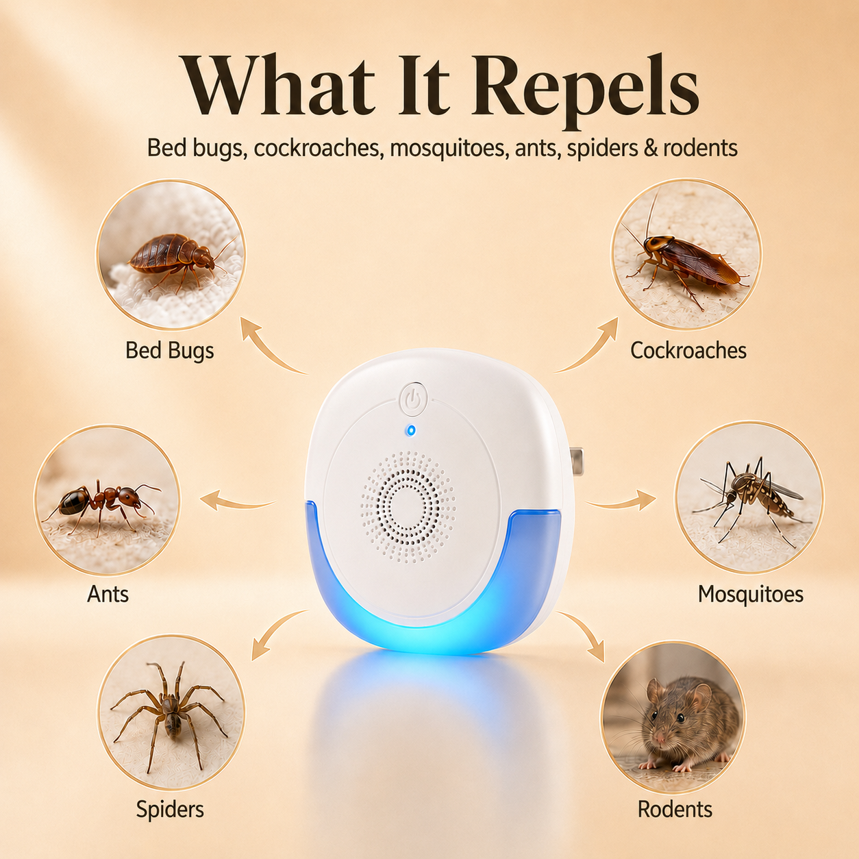 Lunvoro Ultrasonic Pest Repeller — Whole-Home 6-Pack | Plug-In Indoor Defense